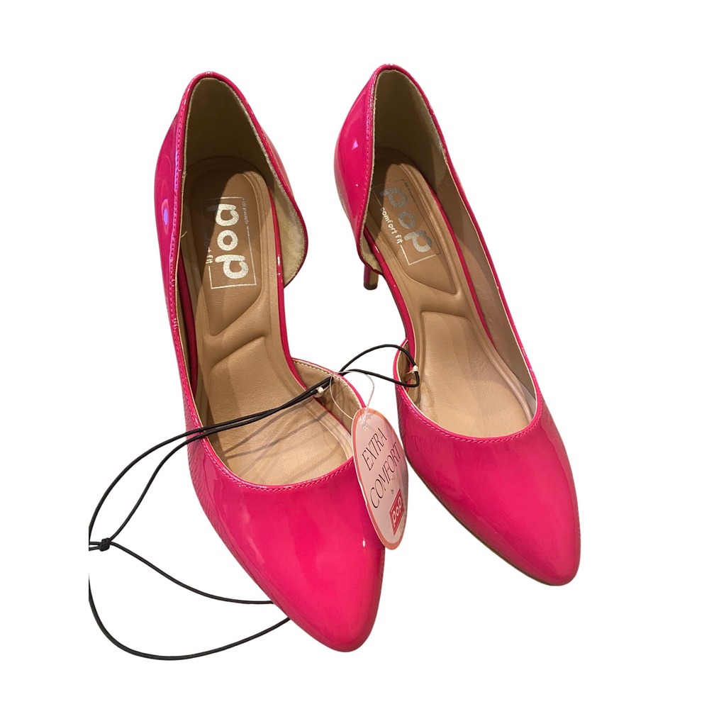 Pop Avienna Hot Pink Patent Pointed Toe Pumps Heels Womens 7M New